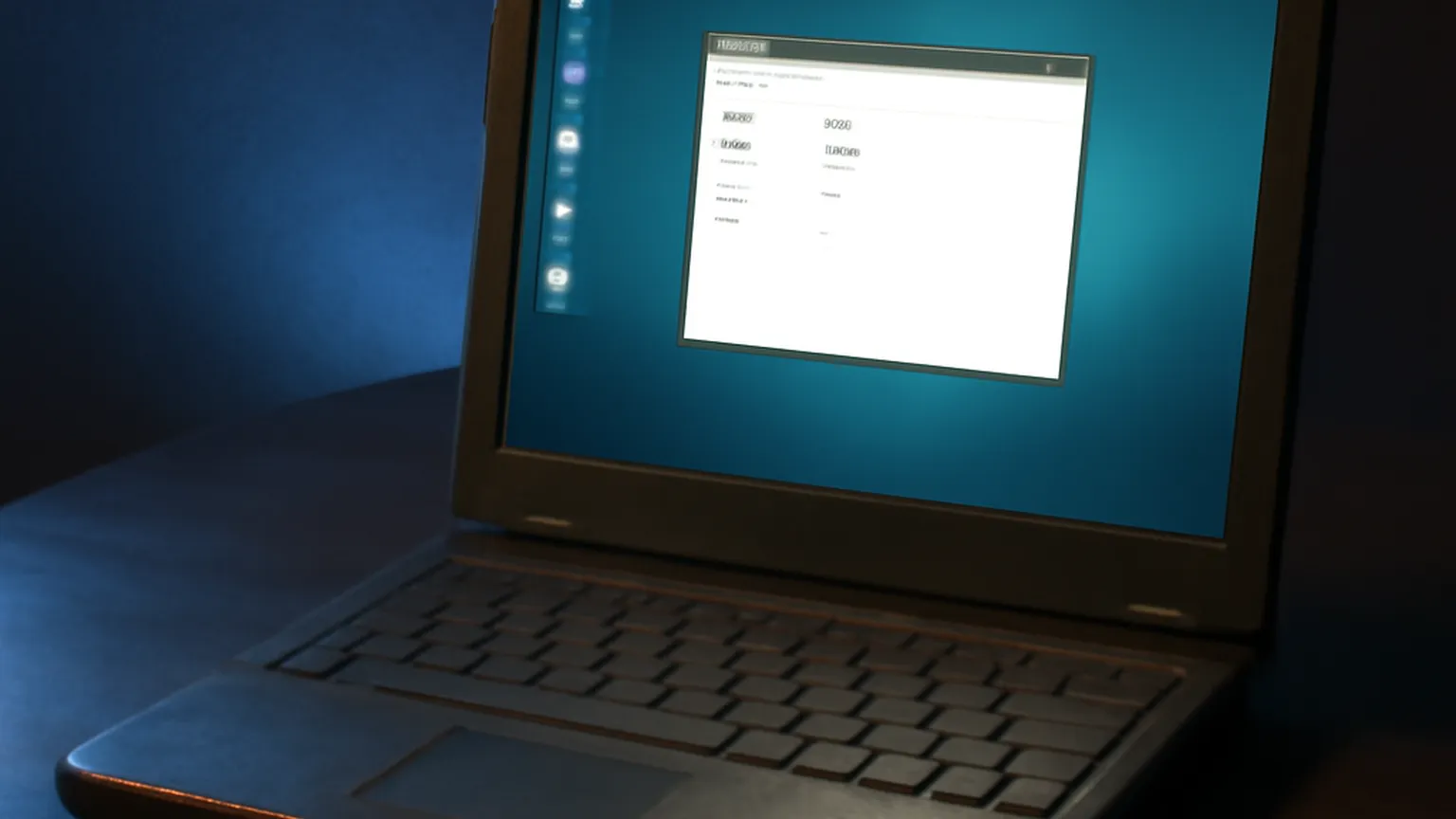 Old laptop running a lightweight Linux desktop environment