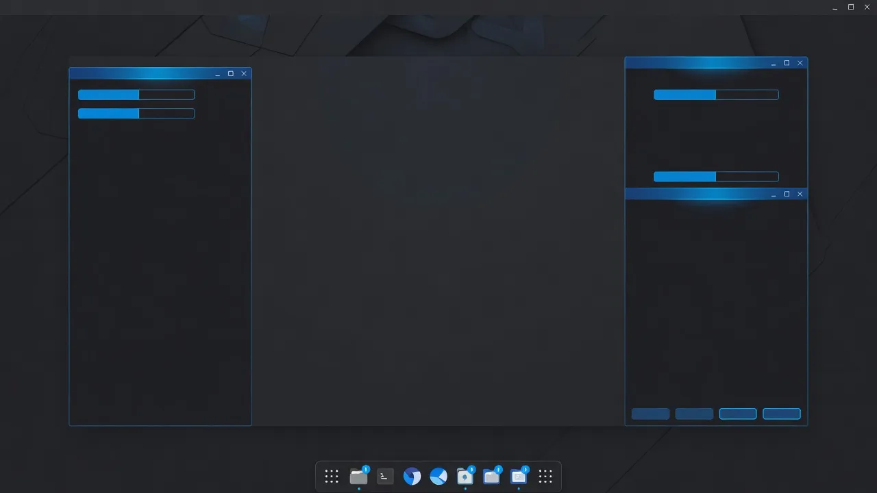 Customized Linux desktop with themes and icons