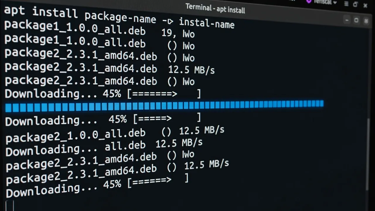 Linux package manager terminal showing software installation