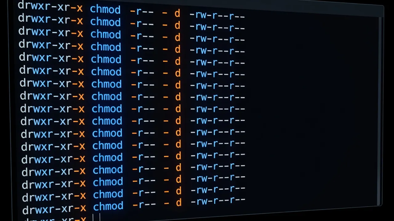 Linux terminal showing file permissions with ls -l command output